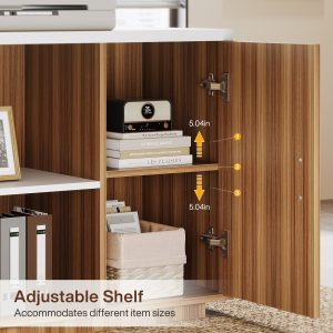 85.8" Executive Desk, L-Shaped Office Desk Computer Desk with File Drawers - Image 7