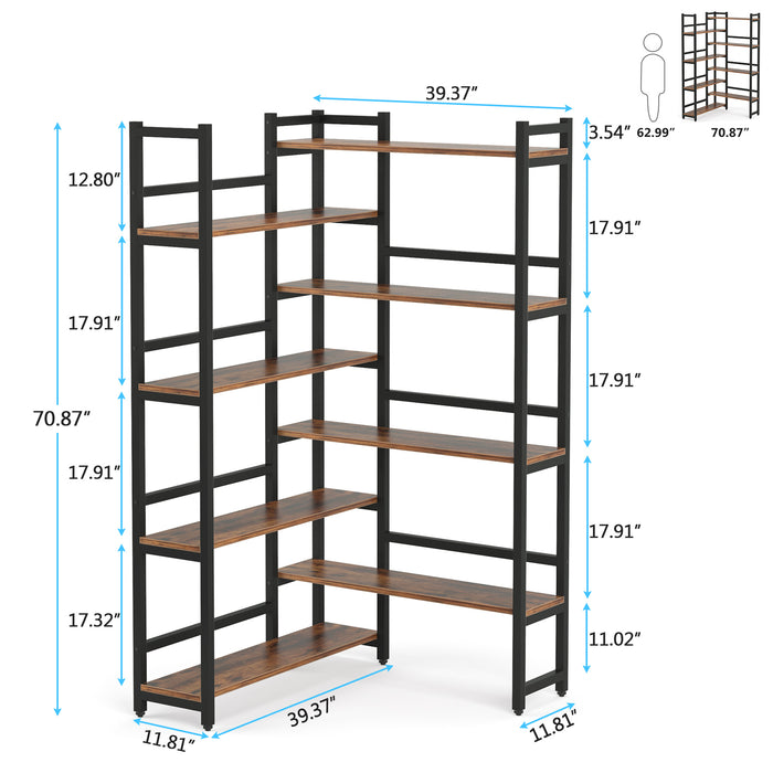 Tribesigns Corner Bookshelf, 8-Tier Industrial 70.8?? Bookcase Tribesigns