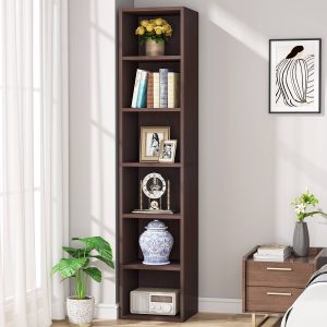 70.9" Corner Bookcase, Modern 6-Tier Narrow Cube Display Shelves - Image 8