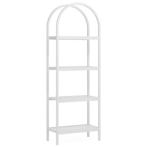 4-Tier / 5-Tier Bookshelf, Arched Bookcase Display Rack with Storage Shelves - Image 9