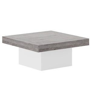 Square Coffee Table, Farmhouse Wood Cocktail Table with LED Light - Image 9