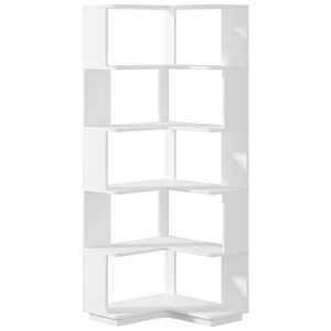 6-Tier Corner Bookshelf, 64.96" Corner Bookcase with Anti-Drop Panel - Image 8