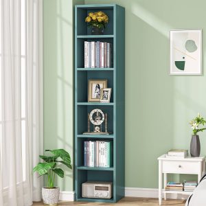 70.9" Corner Bookcase, Modern 6-Tier Narrow Cube Display Shelves - Image 10