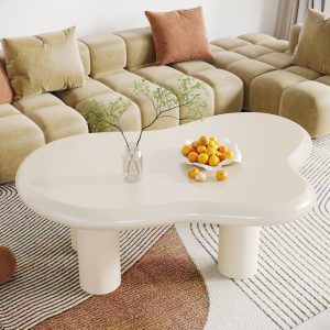 Cloud-Shaped Coffee Table, Modern Center Table with 4 Solid Legs - Image 11