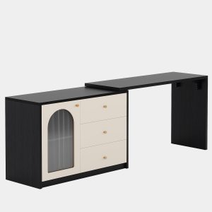 L-Shaped Computer Desk, Corner Office Desk with Reversible Storage Cabinet - Image 8