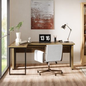 L-Shaped Executive Desk, 63" Corner Table Computer Desk Workstations - Image 4