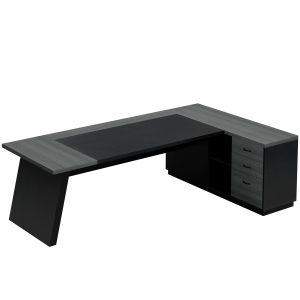 L-Shaped Executive Desk, 78" Office Desk with Drawers and Lateral File Cabinet - Image 9