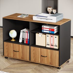 Large L-Shaped Desk, 63" Executive Computer Desk with Mobile File Cabinet - Image 7