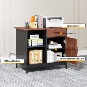 Large L-Shaped Desk, 63" Executive Desk with 31" Drawer Cabinet - Image 5