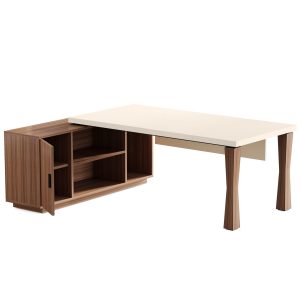 Large L-Shaped Desk, 71-Inch Executive Desk Computer Table with Cabinet - Image 4