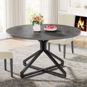 Round Dining Table, 47" Circle Kitchen Table for 4-6 People - Image 8