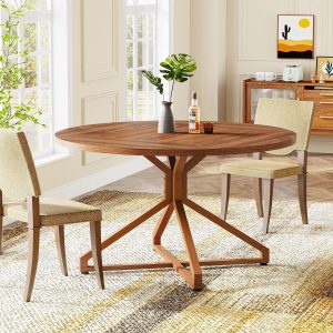 Round Dining Table, 47" Circle Kitchen Table for 4-6 People - Image 4