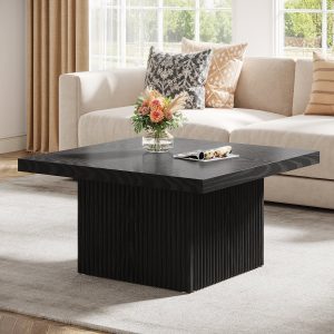 Square Coffee Table, 31.5-Inch Wood Center Table Cocktail Table - Image 6