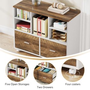 L-Shaped Executive Desk, 63" Computer Desk with Mobile File Cabinet - Image 10